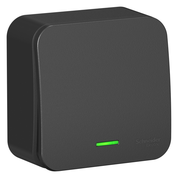 Купить Systeme Electric Blanca наруж Антрацит Выключатель 1-клавишный с подсветкой, 10А, 250B