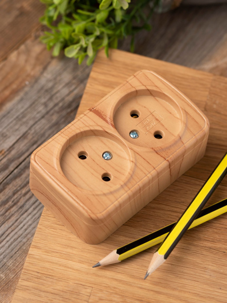 Купить EKF Basic Минск Светлое дерево Розетка 2-ая, б/з, 10А, ОП