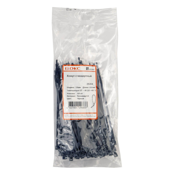 Купить DKC Хомут P6.6 стандартный, черный, 3,6х200