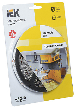 IEK Лента LED 5м блистер LSR-3528Y60-4.8-IP20-12V -eco LSR1-4-060-20-1-05