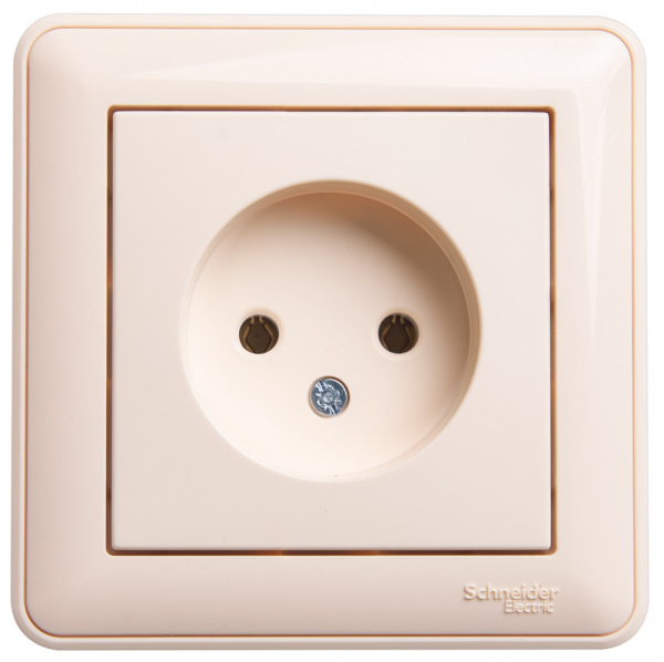 Systeme Electric Wessen 59 Беж Розетка б/з без шторок, 16А (в сборе, с рамкой)