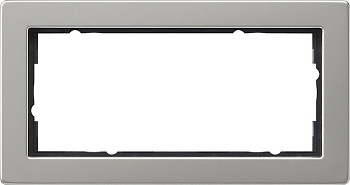 Gira E2 Сталь Рамка 2-ая без перегородки 100233