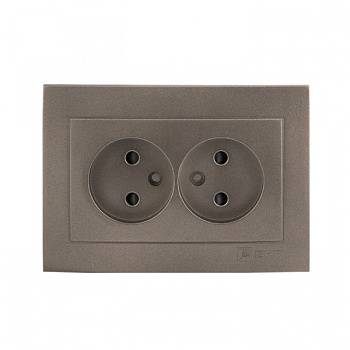 EKF PROxima Валенсия лицевая панель розетка 2-местной б/з 10А графит с защ. штор.