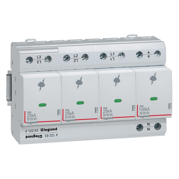 Legrand  Устройство защиты от перенапряжения  УЗИП T1 25kA 3P+N сигн.конт 412283