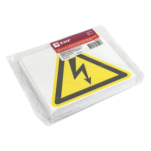 Купить EKF PROxima Знак пластик "Опасность поражения электрическим током" (Молния) W08 (150х150мм.)