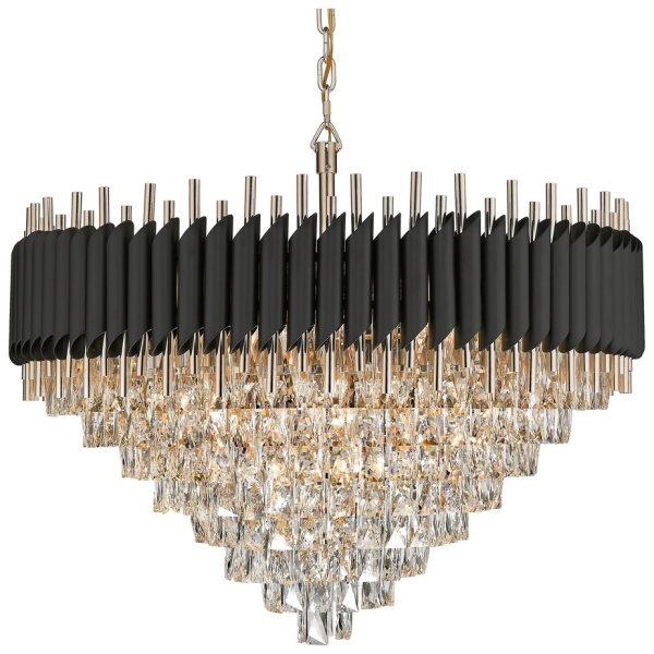 Wertmark WE138.31.023 Люстра подвесная Белое золото/Прозрачный, Черный E14 31*40W