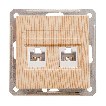 Systeme Electric Wessen 59 Сосна Розетка компьютерная 2-ая RJ45 кат.5e