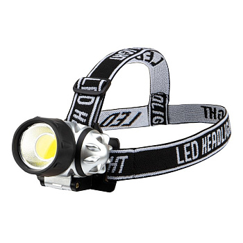 Фонарь налобный поворотный COB, 3 х AАА, увеличенное время работы, ремень в комплекте Rexant 75-701