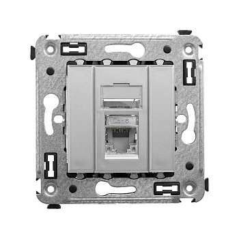 DKC Компьютерная розетка RJ-45 в стену, кат.6 одинарная экранированная,"Avanti","Закаленная сталь"