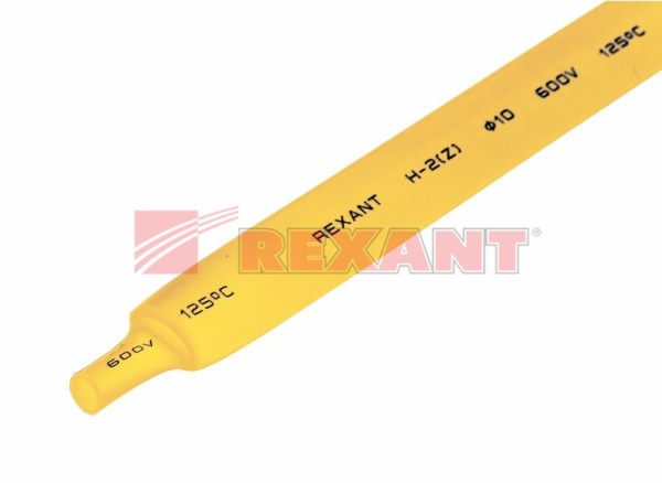 Купить 10.0 / 5.0 мм 1м термоусадка желтая Rexant 21-0002