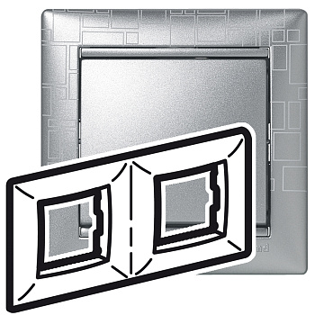 Legrand Valena Алюминий модерн Рамка 2-ая гориз 770342