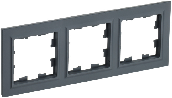 IEK BRITE BASE Графит Рамка 3-м РУ-3-БрГ