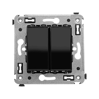 DKC Инвертор двухклавишный в стену, "Avanti", "Черный квадрат"