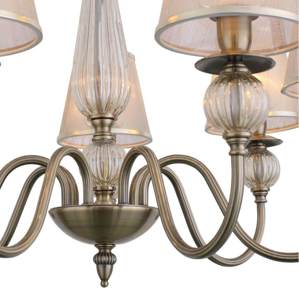 Купить Evoluce SL185.303.07 Люстра подвесная, потолочная Бронза, Прозрачный/Бежевый, Бронза E14 7*40W