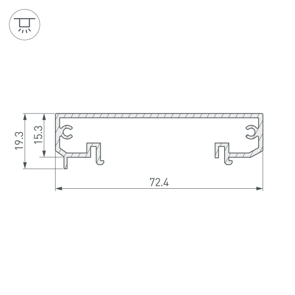 Купить Arlight Профиль-держатель KLUS-POWER-W70-BASE-2000 ANOD (Алюминий) 019883