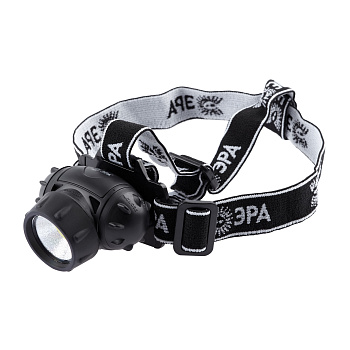 ЭРА Фонарь налобный светодиодный GB-410 на батарейках 3хААА, 3 режима, черный, IP44