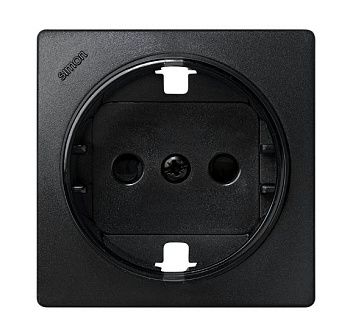 Simon 73 loft Графит Накладка розетки с/з с защитными шторками 73041-62