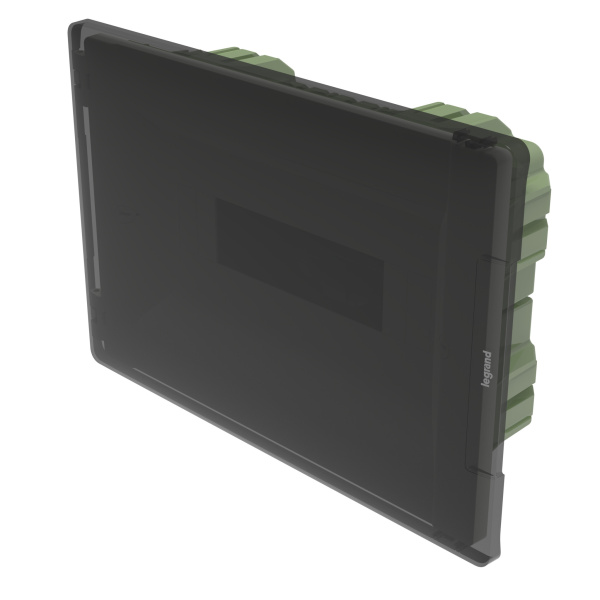 Legrand Practibox3 Щиток распределительный в нишу на 12 модулей с клеммником РЕ, прозрачная дверь 401702