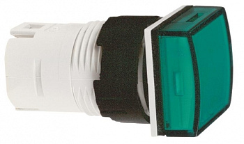 SE Головка сигнальной лампы 16мм квадратная зеленая ZB6CV3