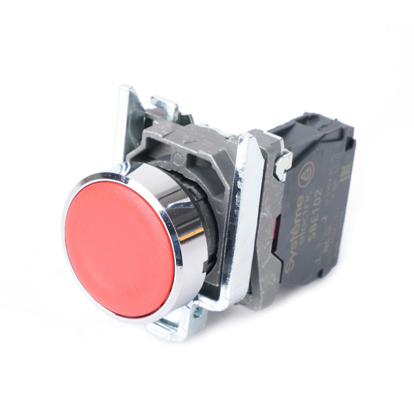 Systeme Electric Кнопка SB4 в сборе модульная 22мм красная с возвратом металл 1НЗ