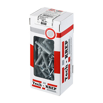 Tech-Krep Дюбель-гвоздь 6х40 гриб. манжета (полипропилен) (50 шт) - коробка с ок Tech-Kre 112709