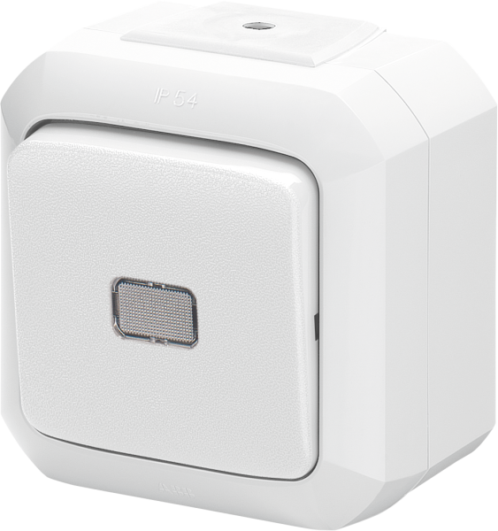 ABB Variant+ Белый Переключатель одноклавишный с прозрачной линзой, IP54 2CHN582552C4500