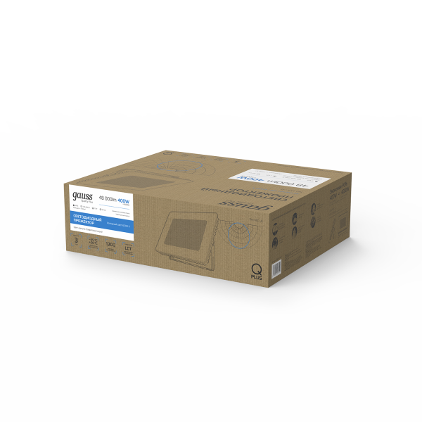 Gauss Прожектор Qplus 400W 48000lm 6500K 175-265V IP65 графитовый LED 690511400 Купить Gauss Прожектор Qplus 400W 48000lm 6500K 175-265V IP65 графитовый LED 690511400