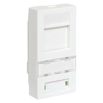 EKF TeraLINK PRO Вставка розеточная TeraLINK PRO 45x22,5мм формат Mosaic на 1 модуль Keystone со шторкой и маркером белая