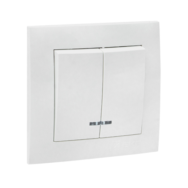 Купить EKF PROxima Валенсия выключатель 2-кл. 10А белый с индикатором