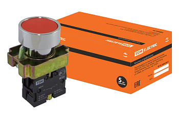 TDM Кнопка BА42 без подсветки красный 1р SQ0704-0039