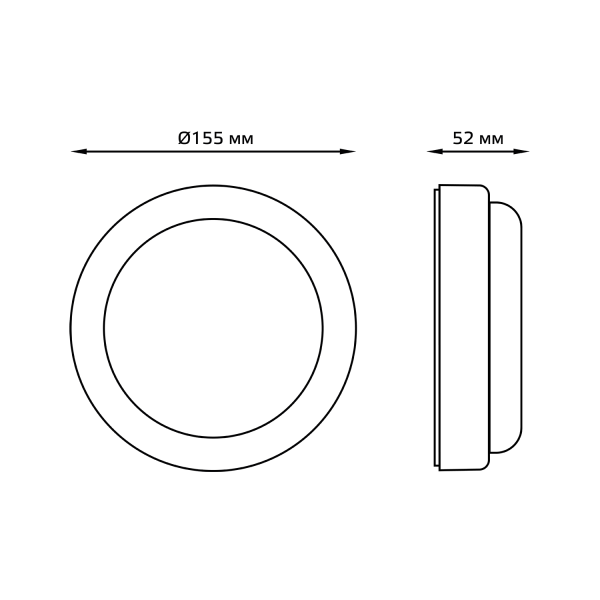 Купить Gauss Светильник ЖКХ UNIVERSAL круг 15W 1100lm 4000K 160-260V IP65 D160*53 белый LED 126411215