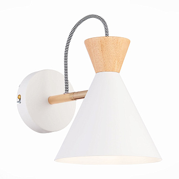 Evoluce SLE125101-01 Бра Белый, Золотой/Белый, Светлое дерево E14 1*40W