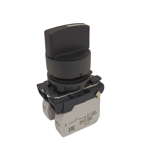 КЭАЗ Переключатель КПЕ2122Р-черный-2но+2нз-ручка-фикс-3поз-IP40