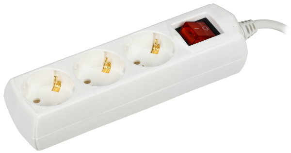 IEK GENERICA Удлинитель У03В 3 места 2P+PE/7м 3х1мм2 10А/250В GENERICA WYP10-10-03-07-ZK-G