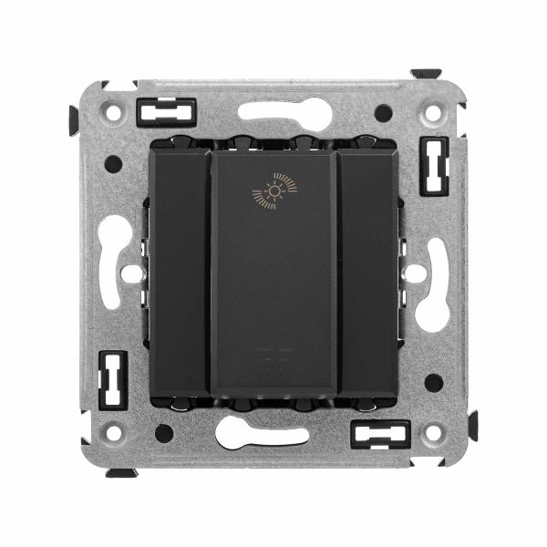 DKC Диммер кнопочный в стену для LED ламп, "Avanti", "Черный матовый"