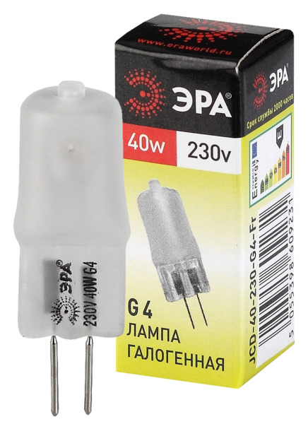 ЭРА G4-JCD-40W-230V-FR (галоген, капсула, 40Вт, нейтр, G4)