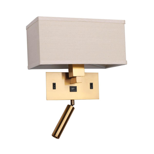 Favourite Lectio Светильник настенный D140*W280*H220 1*E27*25W, excluded + 1*LED*2W, 180LM, 4000K, included, SWITCHER, USB 2225-2W