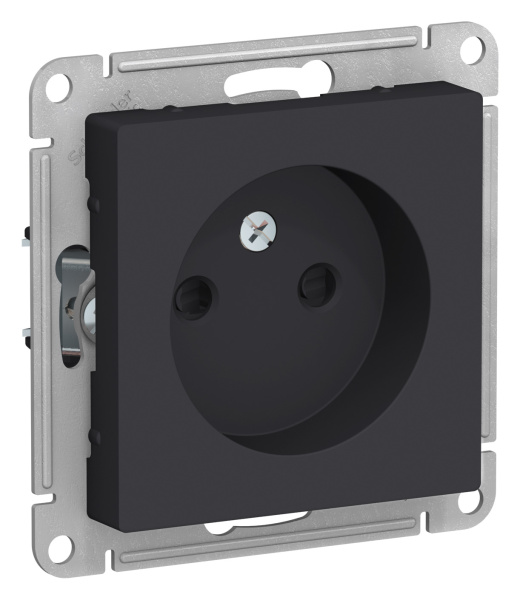 Купить Systeme Electric AtlasDesign Карбон Розетка б/з со шторками, 16А, механизм