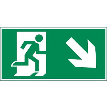 Varton пиктограмма "ФИГУРА / СТРЕЛКА ВПРАВО ВНИЗ" 400х200мм для аварийно-эвакуационного светильника Vault V5-EM03-60.013.024