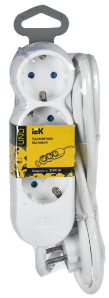 Купить IEK UNO Удлинитель У03 3 места 2P+PE/3м 3х1,5мм2 16А/250В UNO