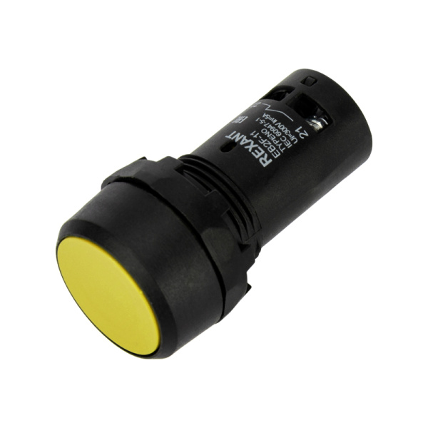 Кнопка EB22 возвратная желтая NO+NC 230 В Rexant 36-5532