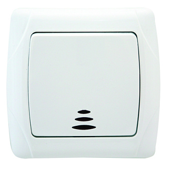 UNIVersal "Маргарита" Выключатель Бел 1 кл. с подсветкой М0121