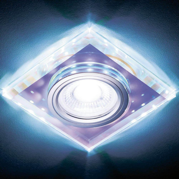 Купить Ambrella Встраиваемый точечный светильник со светодиодной лентой S215 PR хром/перамутровый /MR16+3W(LED COLD)