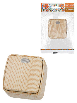 TDM Выключатель 1-кл. открытой установки с подсветкой IP20 10А, сосна "Дача" Народная SQ1824-0055