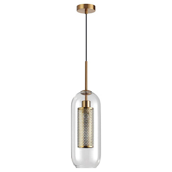 Odeon Light 4940/1 PENDANT ODL22 235 античн.бронза/металл/прозрачный/стекло Подвес E27 1*40W CLOCKY