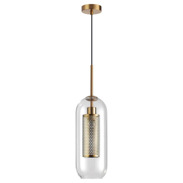 Odeon Light 4940/1 PENDANT ODL22 235 античн.бронза/металл/прозрачный/стекло Подвес E27 1*40W CLOCKY