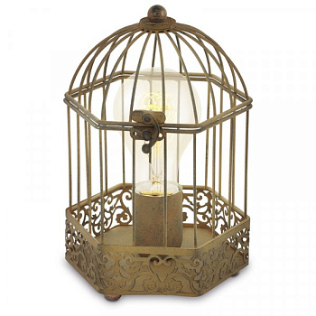 Eglo Лампа настольная HARLING, 1x60W (E27), Ø140, H235, сталь, бурый 49287