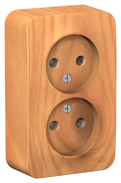 Купить Systeme Electric Blanca наруж Ясень Розетка 2-ая б/з без шторок, 16А, 250В