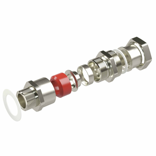 Купить DKC Взрывозащищенный универсальный кабельный ввод серии КАЕС для бронированного и небронированного кабеля М90х2 d:62,8-71мм. Присоединительная резьба