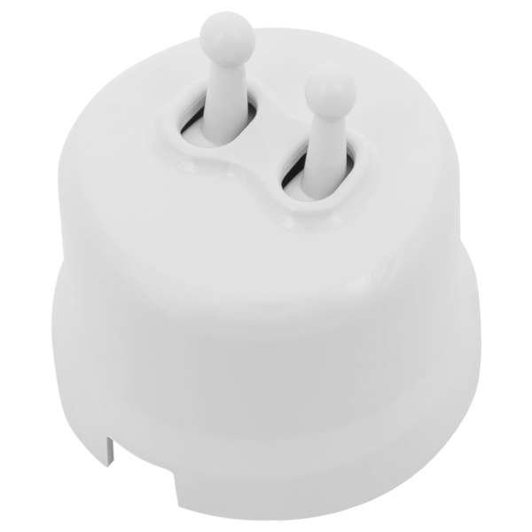 BIRONI Лизетта Пластик Белый Кнопка 2-кл (тумблерный) B1-232-21-PB